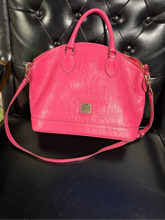 Dooney & Bourke Handbags - Dooney & Bourke Bright Pink Embossed Dome Satchel